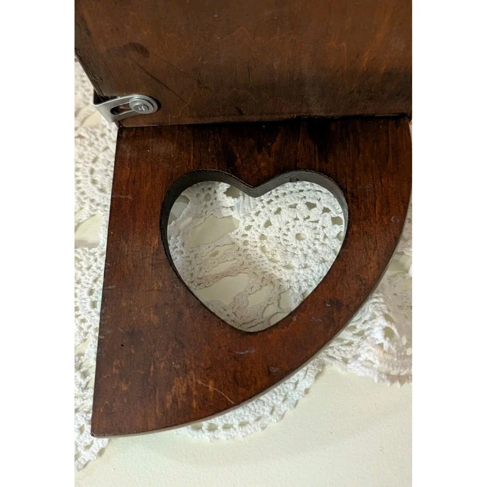 vintage wooden heart shelf 38.5